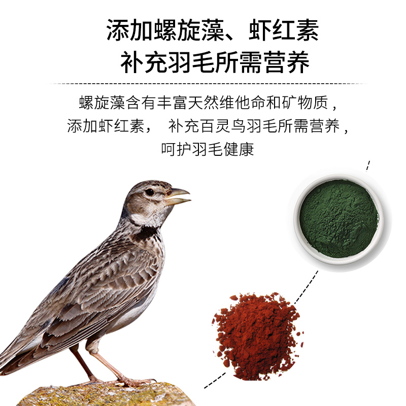 开元盖帝尔百灵专用鸟粮鸟饲料提性爱唱文鸟食鸟料益生菌营养750g